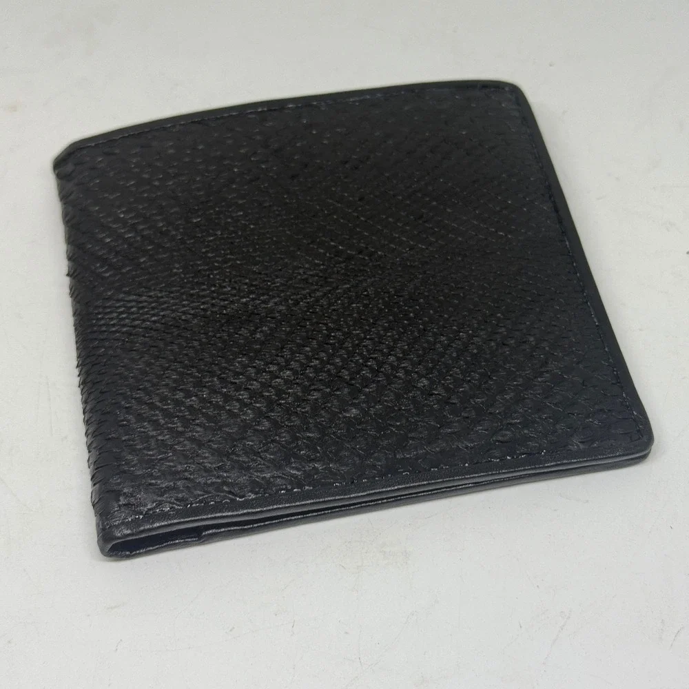 Black Python‎ Snakeskin Bi Fold Wallet with Coin Pouch Never Worn